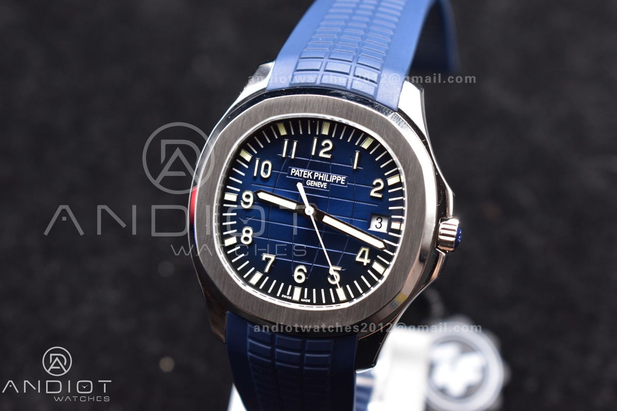 Aquanaut 5168G 42mm SS ZF 1:1 Best Edition Blue Dial on Blue Rubber Strap 324CS
